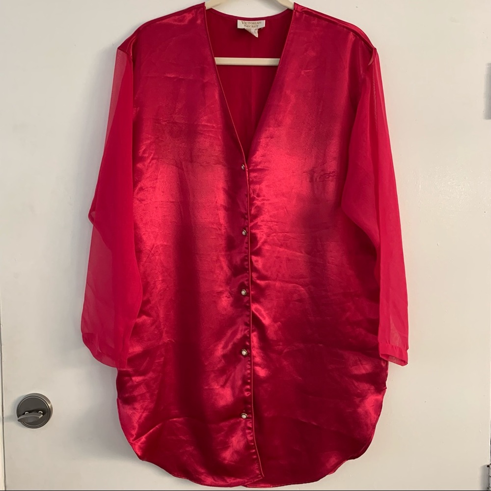 Victoria’s Secret Gold Label Long Button Down Night Shirt